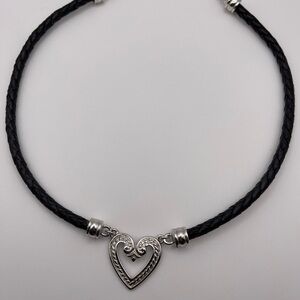 Western Vibe Black and Silver Heart Necklace